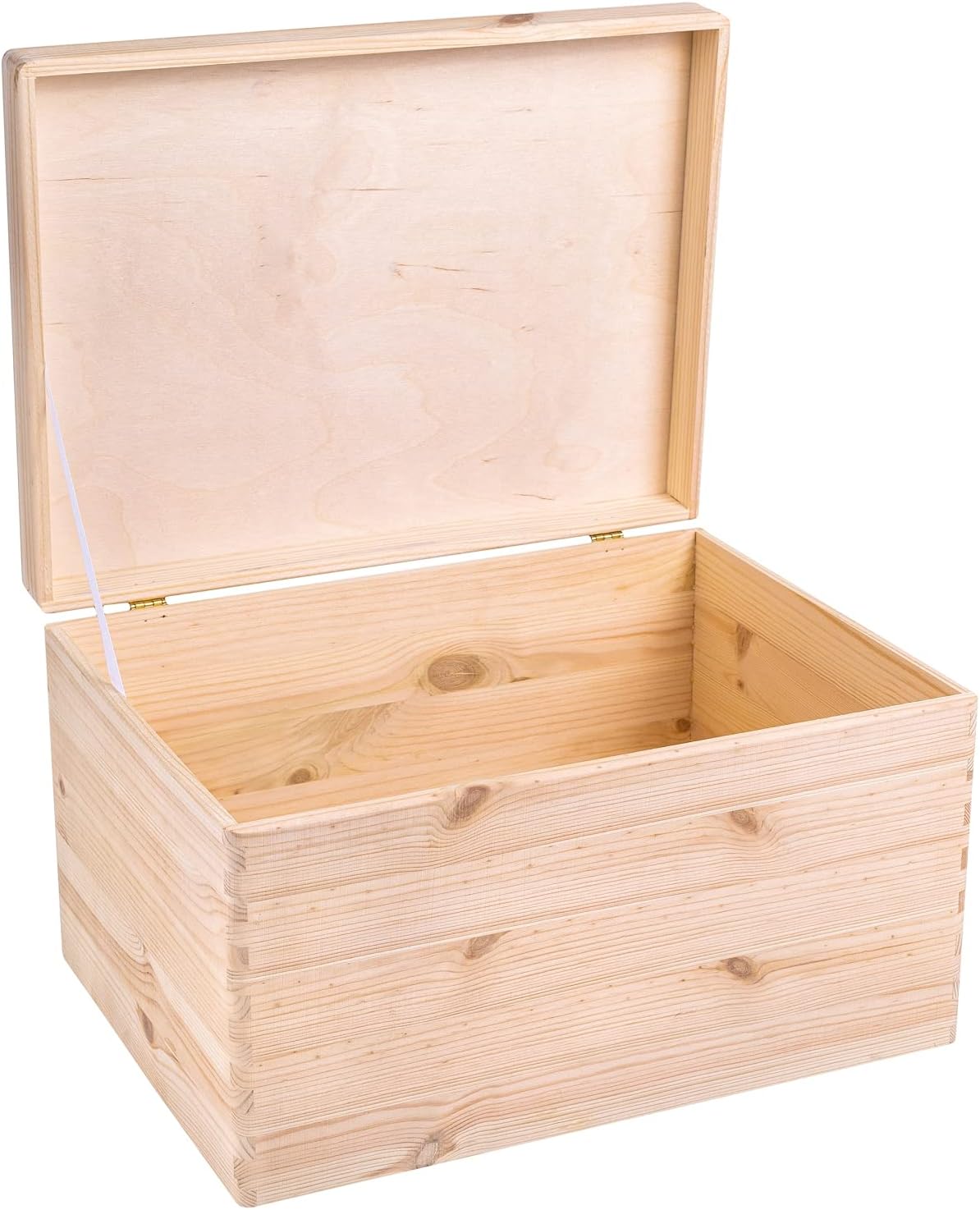 Wooden Storage Box | 40 x 30 x 24 cm (+/- 1 cm) | Unpainted | With Lid | Wooden Box | Christmas Keepsake Box | Chest Box | Unpainted and Unpunched