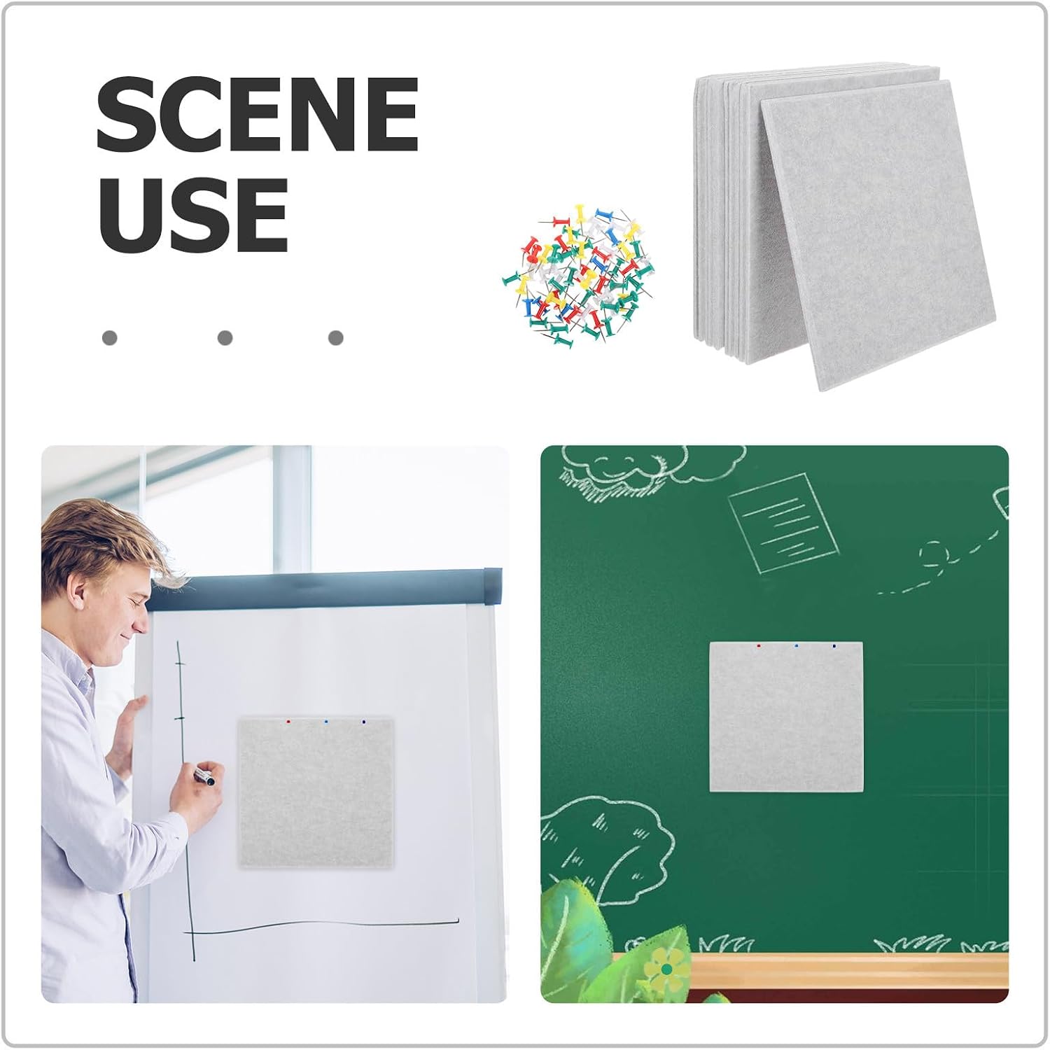 SHINEOFI Bulletin Self 12pcs Tiles Felt Board 11.8" X 11.8" Large Beige Felt Pin Boards with Adhesive Repeated Push Pin Usage Cork Alternative for Walls and Office Home and Kitchen