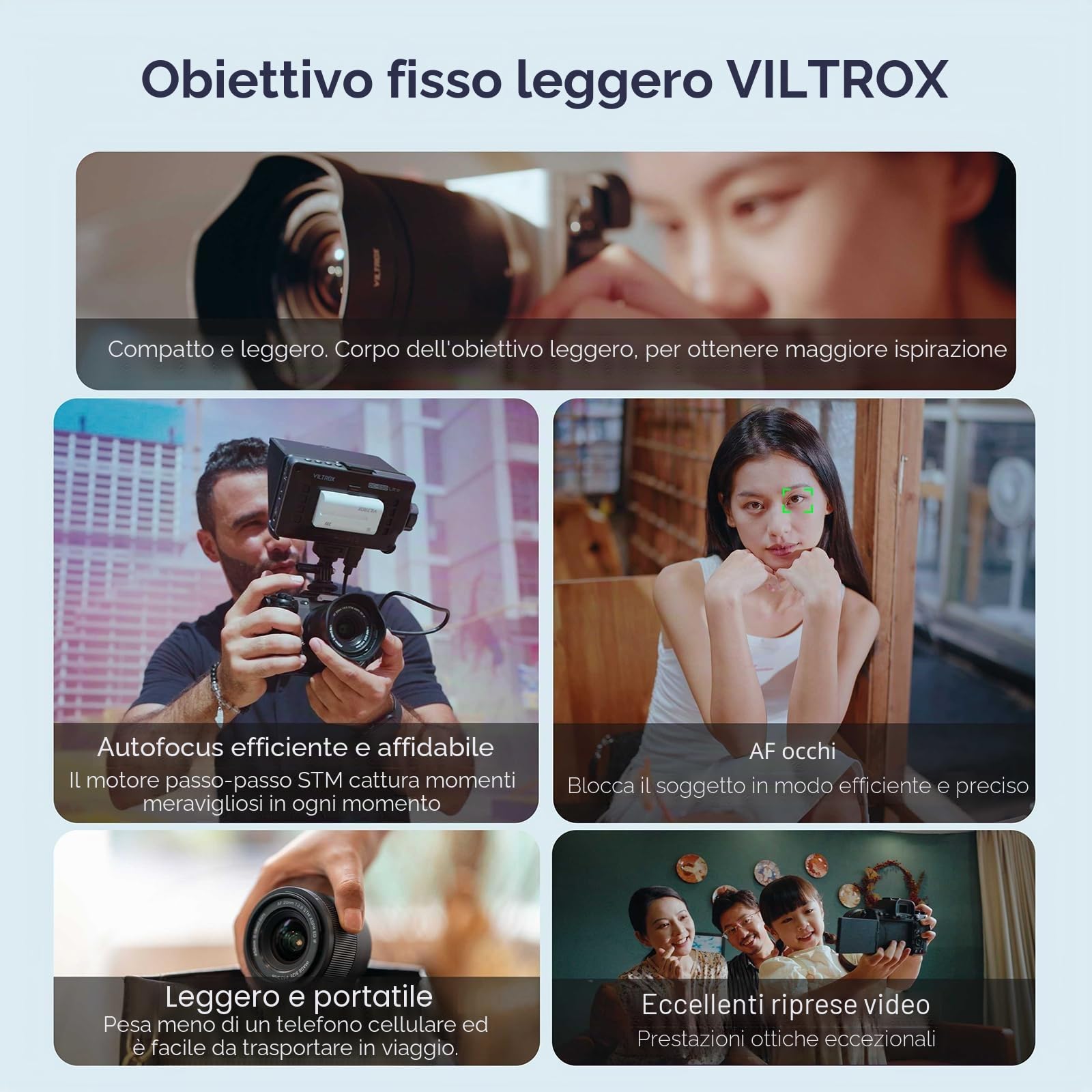 VILTROX 20mm F2.8 FE per Sony E Mount Obiettivo,AF 20mm f/2.8 E mount Full Frame Obiettivo Grandangolo Prime per Sony Alpha a7 a7III a7R a7RII I a7RIV a7S a7SII a9 a7C a6700 zv-e100 a6600 a6400 a7iv