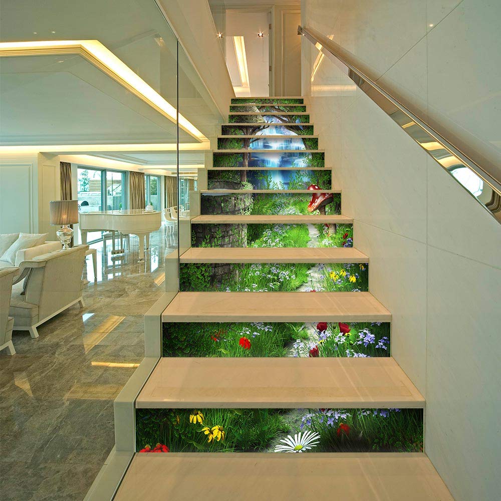 Stair Sticker Creative Stair Sticker Stone Step Sticker Step Sticker Wall Sticker Paper Decoration Sticker 39.3" x 7.08" x 13PCS (LT13-010)