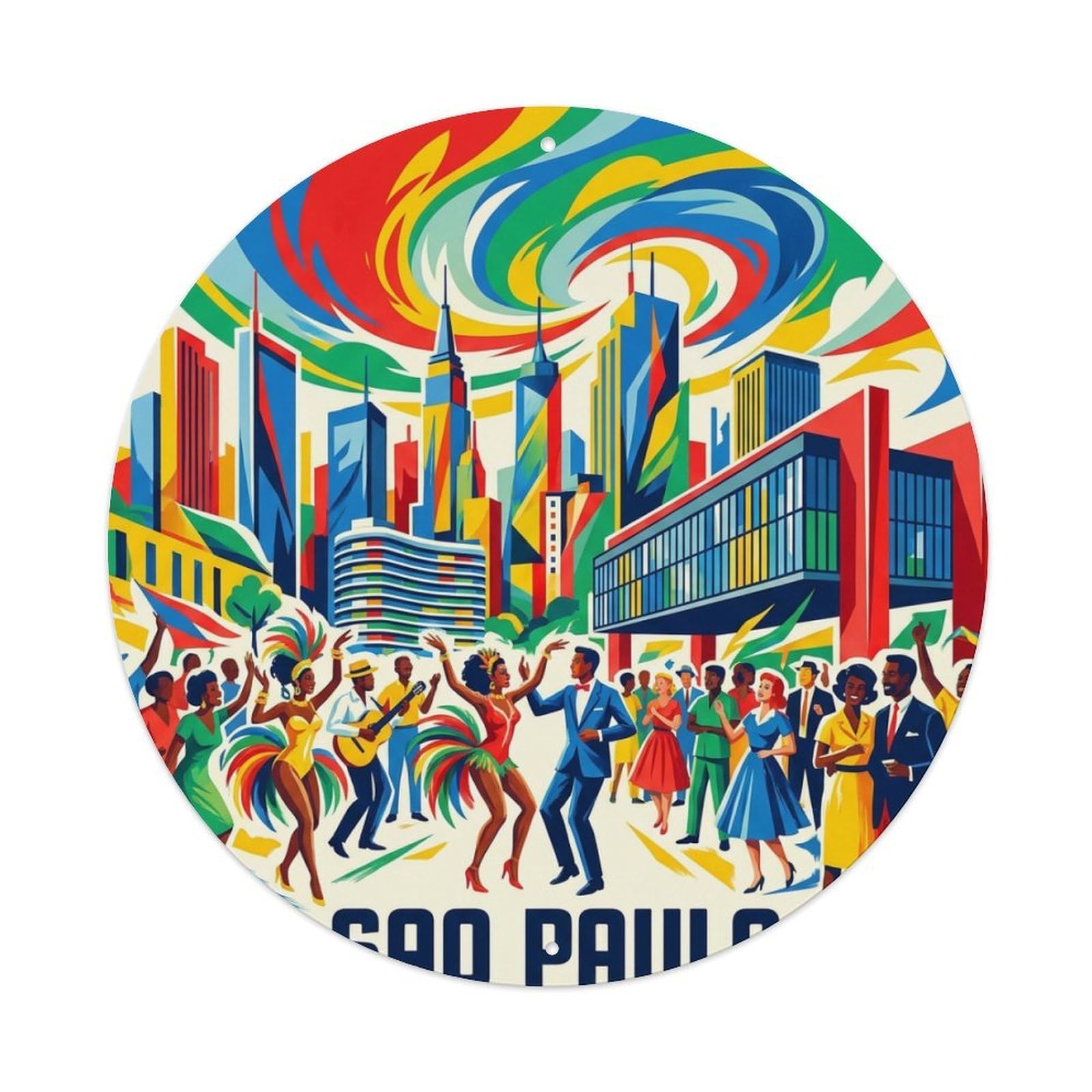 Retro Travel Brazil Sao Paulo Metal Tin Sign