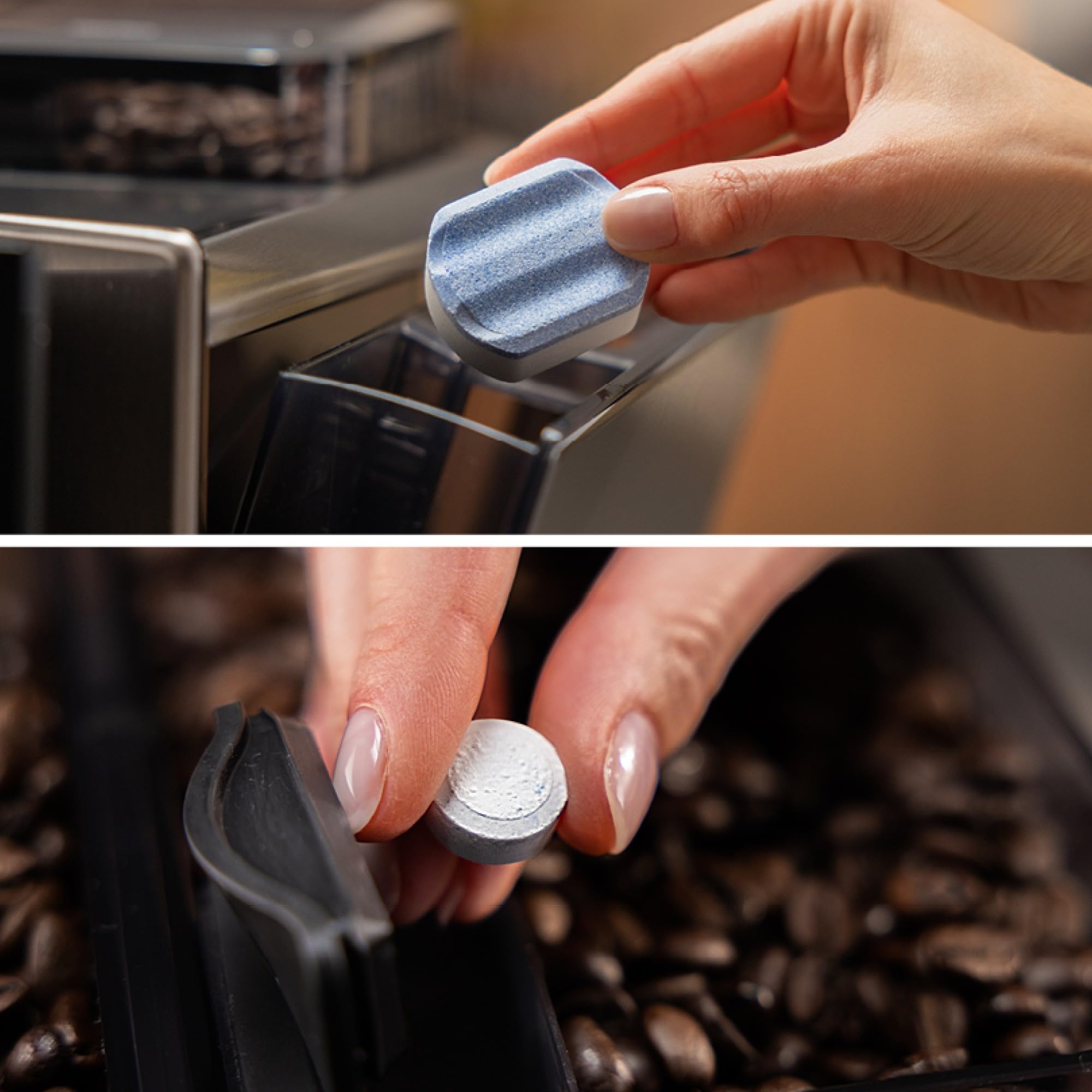 Reinigungstabletten TZ80001 für Kaffeemaschinen, 2-Packungen 10-Pads, TZ80002 2 x 3 Entkalkungspads, verwendet für Kaffeevollautomaten der EQ-Serie
