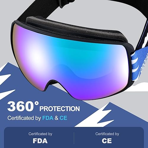 Miniatura 8 de Odoland Kids Ski Goggles, Snowboard Goggles Gifts for Boys Girls Youth, Double Lens Snow Goggles Anti-Fog UV Protection