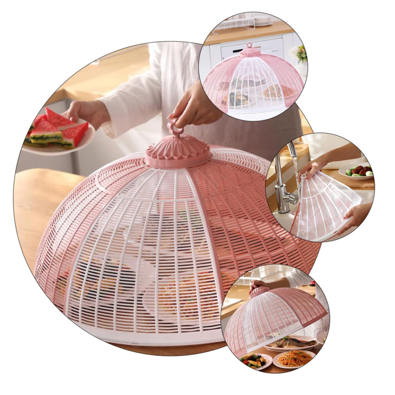 1pc Folding Vegetable Cover Food Protector Kitchen Food Cover Food Umbrella Food Tent Portable Food Cover Simple Food Cover Plastic Food Cover Foldable Food Cover Home Food Cover