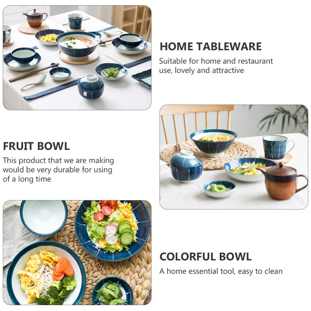 Cuencos de cerámica para Cereales, Cuenco de arroz japonés, Cuenco para Ensalada, Cuenco de Porcelana para Servir, Cuenco para Ramen, Cuenco para Sopa y Aperitivos