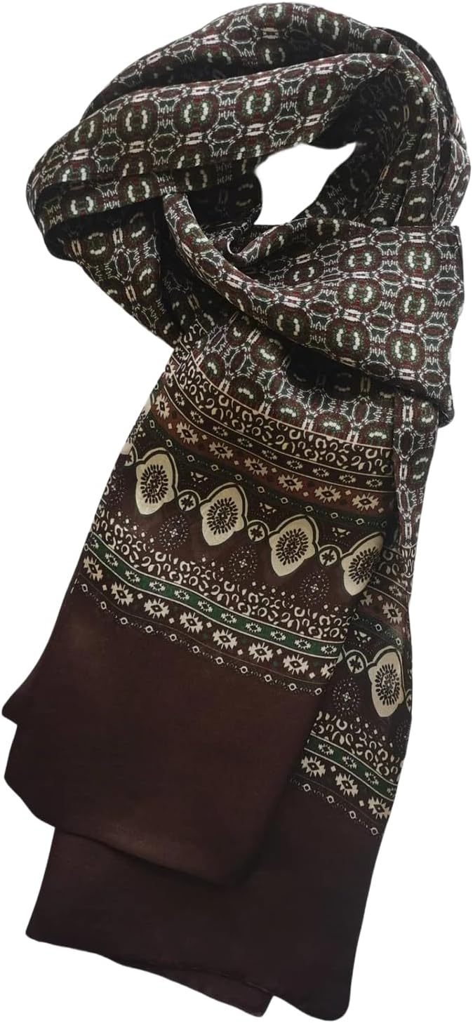 Mens Scarves 100 Silk Tube Scarf Double Layers Fashion Wrap Neckerchief Formal Business Casual Party