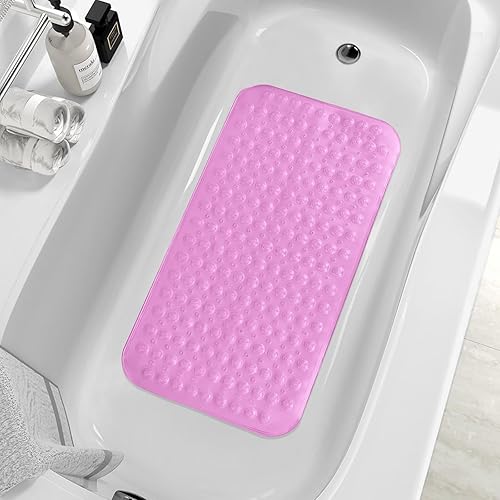 Miniatura 11 de ZHICHENG Alfombra de baño – Alfombra de ducha antideslizante – Alfombra de baño larga de 31.88 x 15.74 pulgadas para bañera antideslizante –