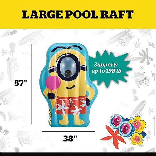 Miniatura 3 de BigMouth Balsa flotante gigante de Minions para piscina, flotador inflable grande de Mi villano favorito 4, divertidos juguetes de agua de verano,