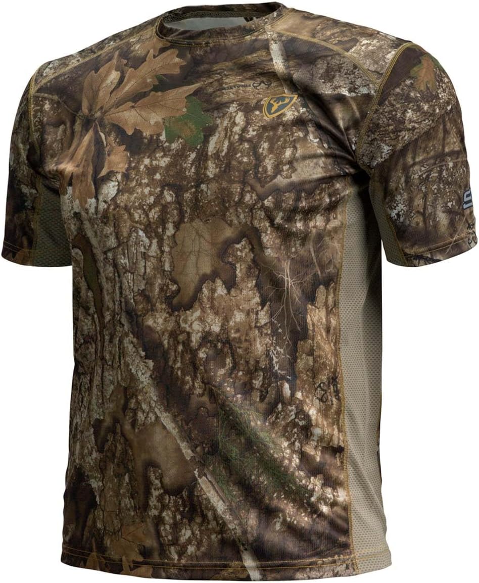 SCENTBLOCKER Scent Blocker Angatec Short Sleeve Performance Shirt, Camo Hunting Clothes for Men