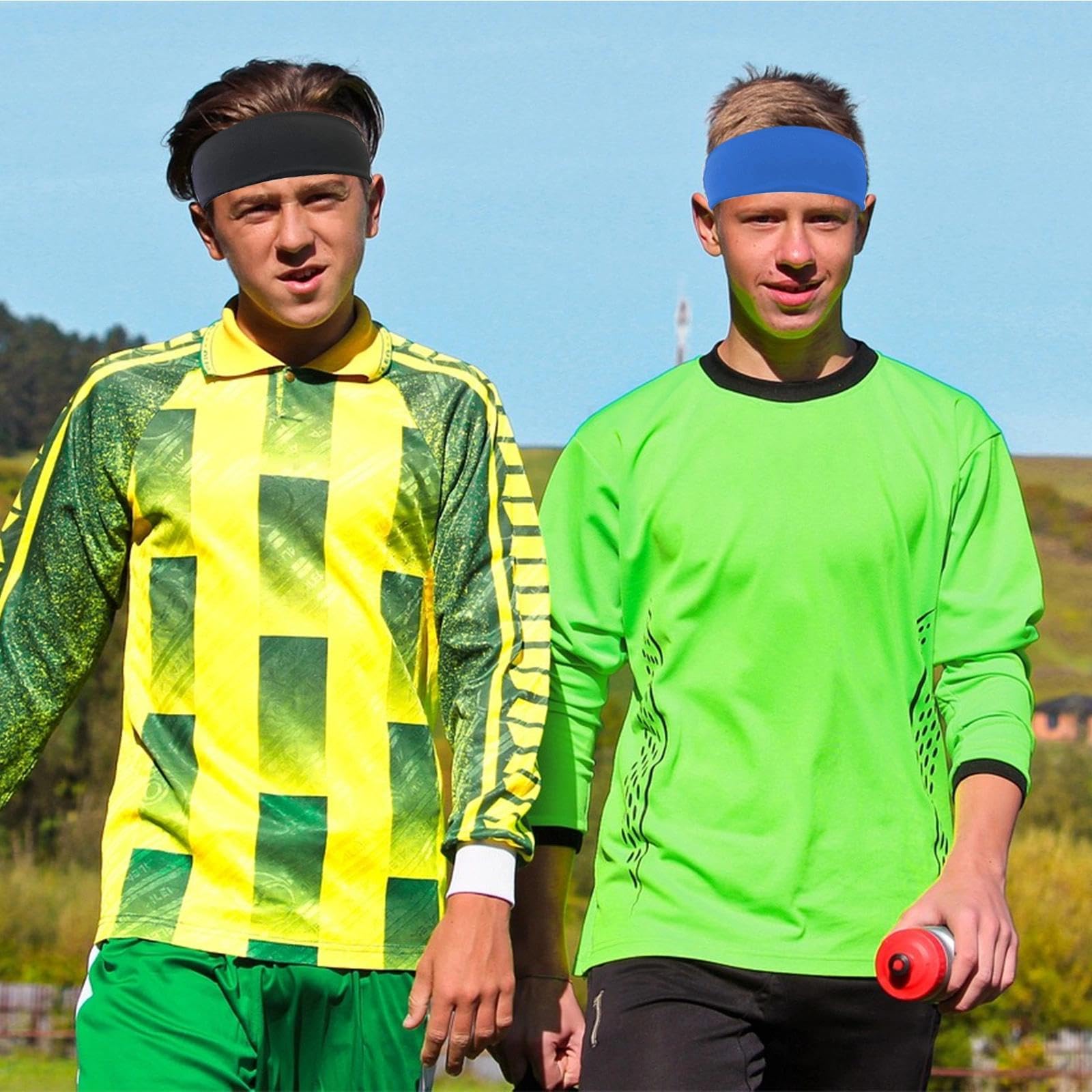 Lot de 6 bandeaux de sport pour enfants évacuant la transpiration - Élastiques et respirants - Pour jeunes, adolescents, filles et garçons - 6 couleurs