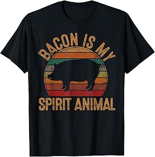 Bacon Is My Spirit Animal Gift Retro BBQ Costume Pork Grill T-Shirt