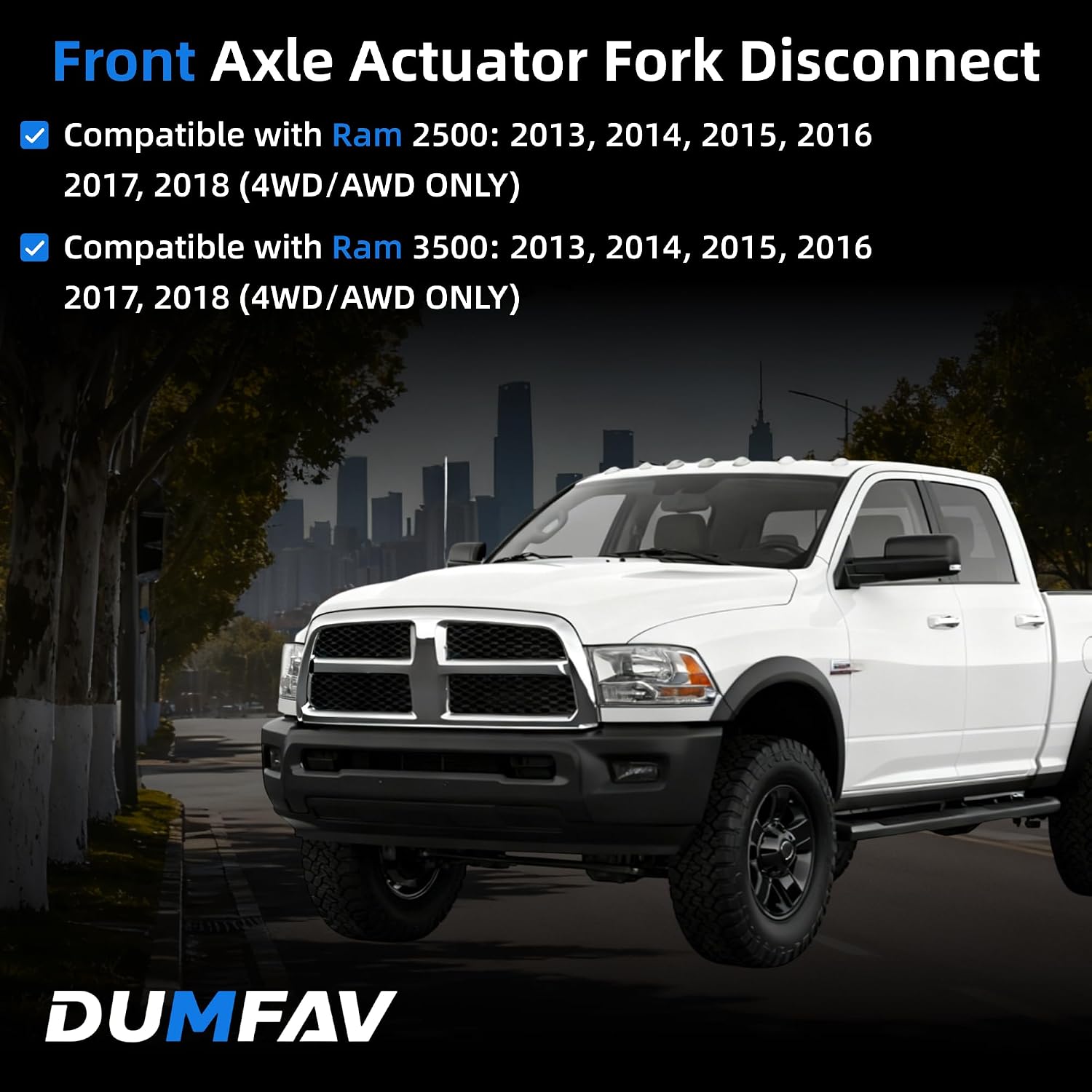 4x4 4WD Front Axle Actuator Fork Disconnect Compatible with Ram 2500 & 3500 2013, 2014, 2015, 2016, 2017, 2018 | Replace Part# 68216944AA, 68216944AB | Front Axle Actuator Fork Assembly