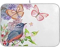 Vista 8 de Cherry Blossom Series - Tapete de secado de platos para encimera de cocina, 18 x 16 pulgadas, tapete absorbente de microfibra para platos