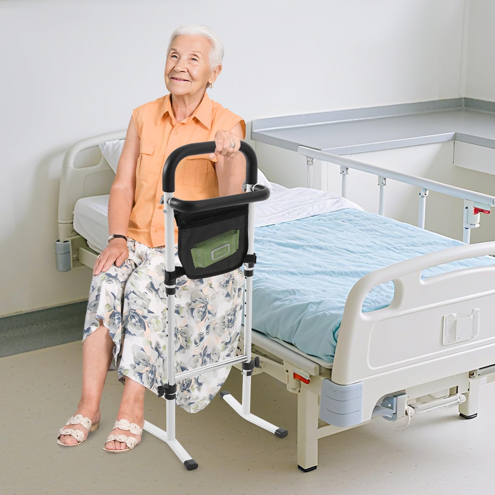 Ayuda para levantarse para personas mayores, altura ajustable, ayuda para levantarse y sentarse con bolsa de almacenamiento para ancianos, embarazadas y discapacitados