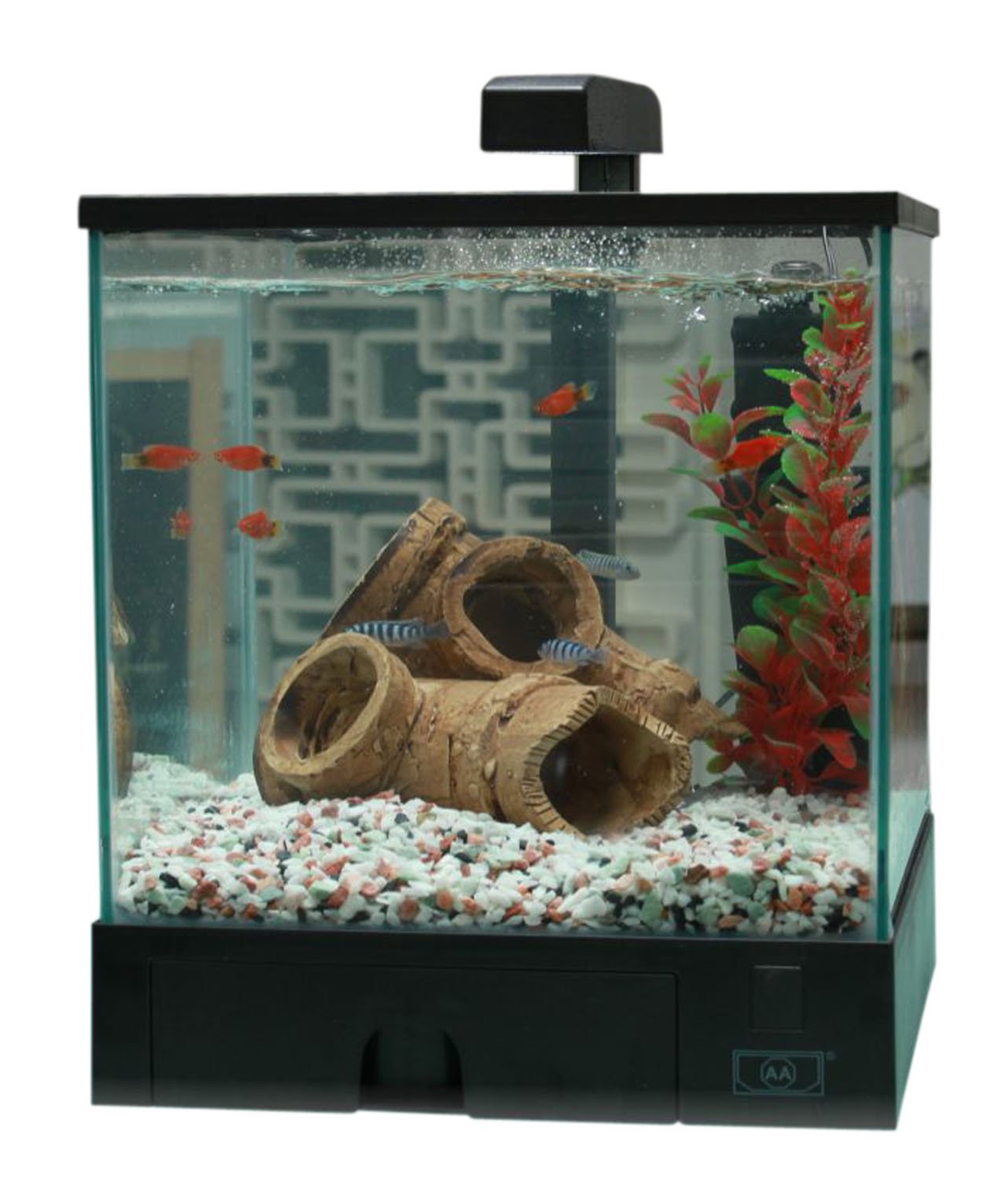 AA Aquarium Aqua Caja de Cristal con diseño de Acuario LED de Alta Potencia Luces – 1,5 l