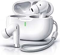 Fone de Ouvido Bluetooth 5.4 TWS Branco Sem Fio com Microfone, Controle Touch, Intra Auricular com Redução de Ruído, Estojo USB-C, Até 16h, Android e iPhone