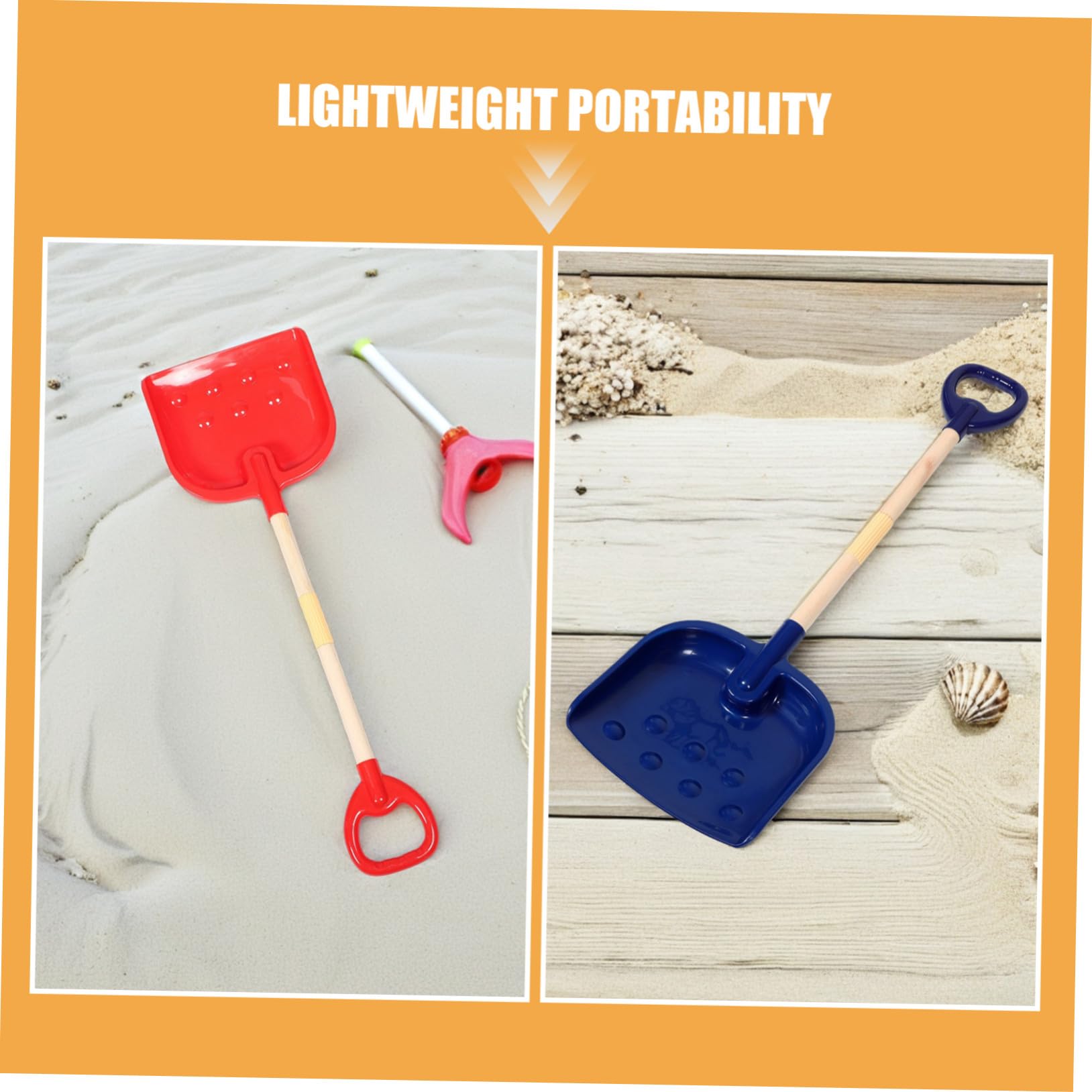 2 Piezas Pala Nieve Infantil con Mango D Ergonomico Juego Ligero y Portátil para Playa y Nieve Material Seguro para Herramienta Desmontable para Excavación al Aire