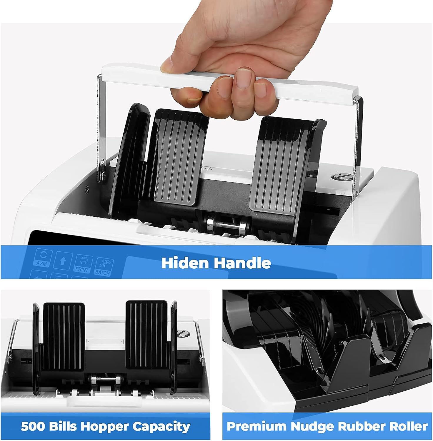 MUNBYN IMC01 Bank Grade Money Counter Machine Mixed Denomination, 2CIS/UV/IR/MG/MT Counterfeit Detection, Serial Number, MUL Currency Cash Counter, Printer Compatible Bill Value... - Image 8