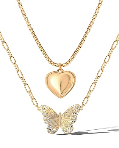 Jessica Simpson Necklace Set, 16+3 Heart Pendant Necklace and 18+3