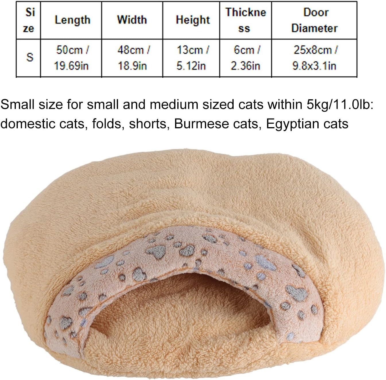 review Cat Bed, Soft Comfortable Hooded Cat Bed Thick Self Warming Cat Sleeping Bag Pet Supplies for Cats Kitten(L)