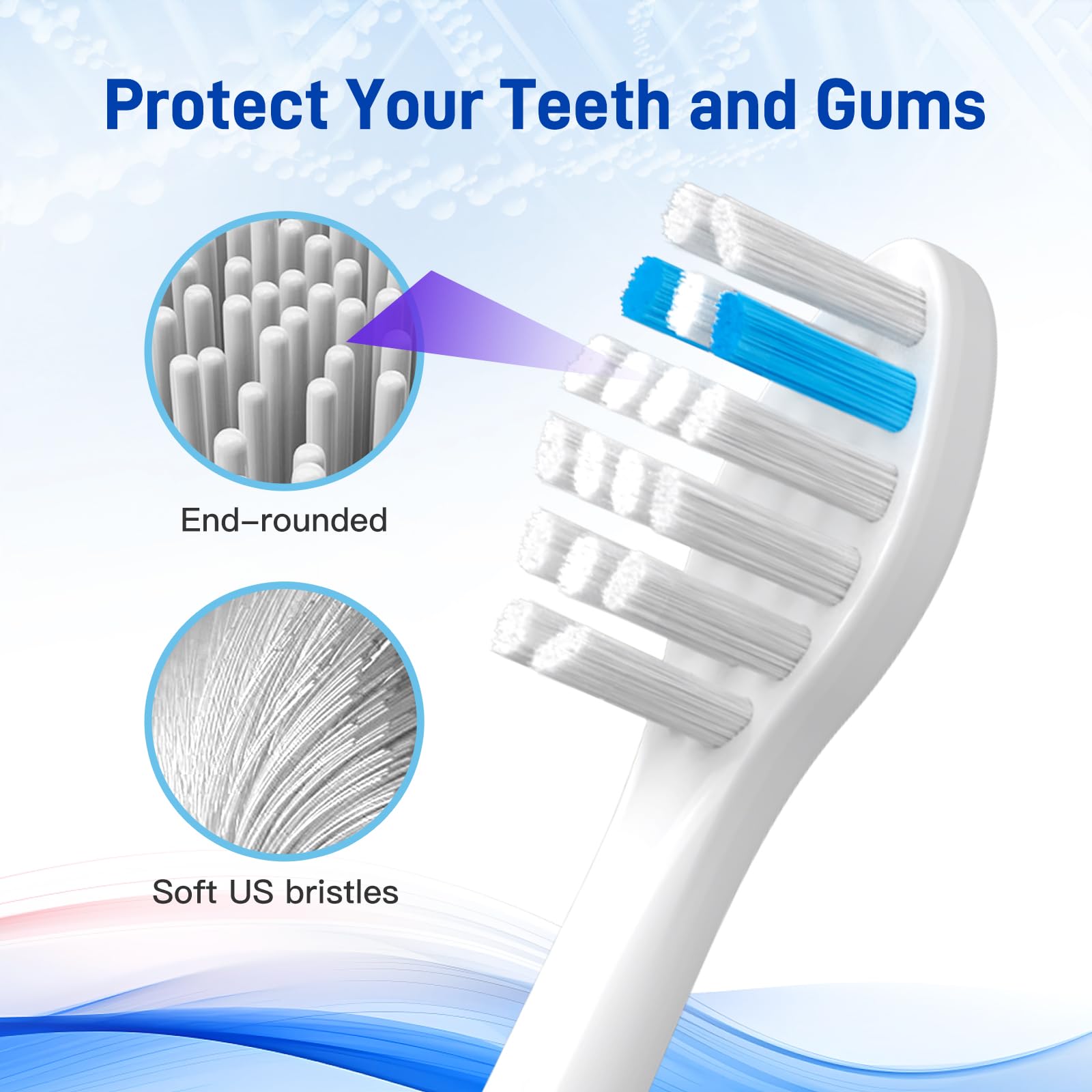 Cabezales de repuesto para cepillo de dientes eléctrico TAO Clean, blanco, paquete de 10