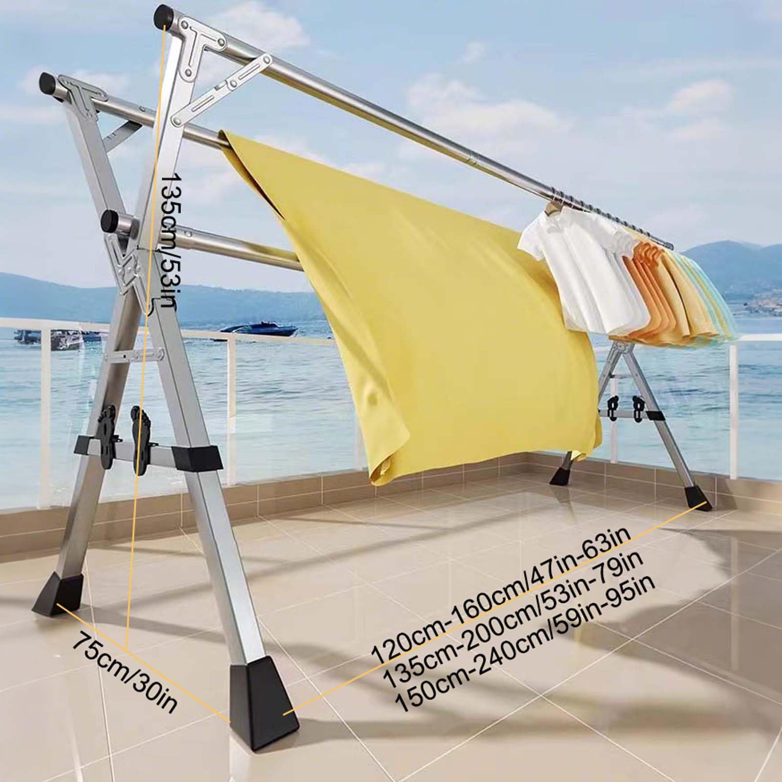 Este tendedero Plegable de Alta Resistencia, Plegable, Soporte para Colgar Ropa Ajustable, Organizador de Ropa Que Ahorra Espacio, con 20 Ganchos Resistentes al Viento, para sábanas y Mantas