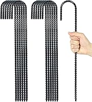 Vista 1 de Estacas para barras de refuerzo de tierra de 16 pulgadas, gancho en J extra resistente, a prueba de óxido, anclajes de tierra de acero con extremo