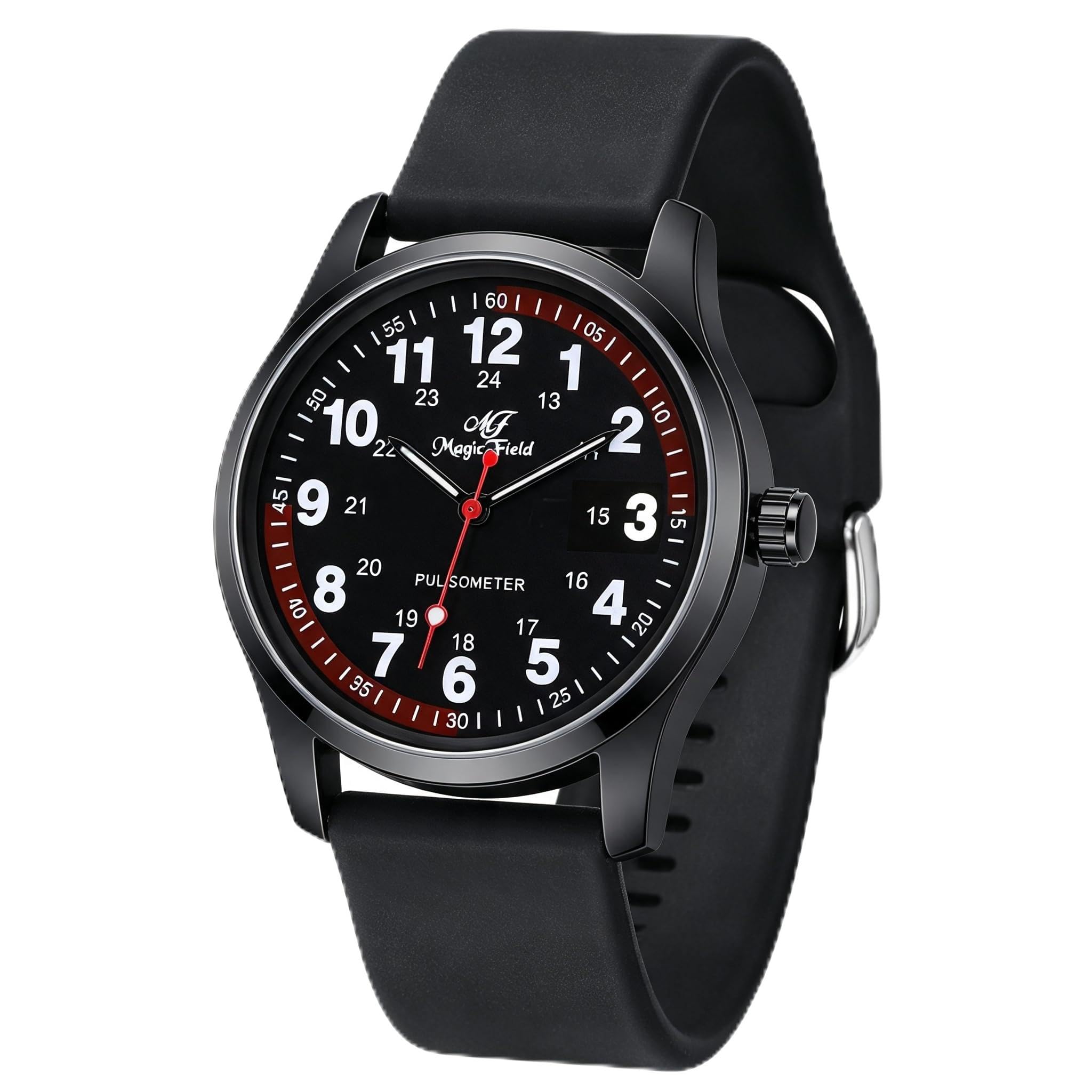 SIBOSUN Nurse Watch for Nurse Doctors Medical Professionals Students Men Women Unisex Easy to Read Dial Second Hand Watch for Nurses Water Resistant Silicone Band