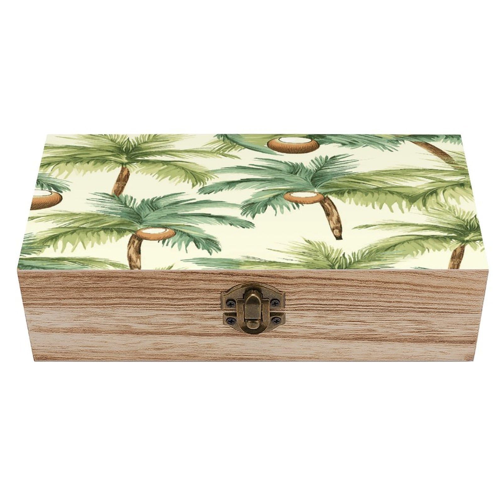 Malle décorative bois haut de gamme style rétro à couvercle