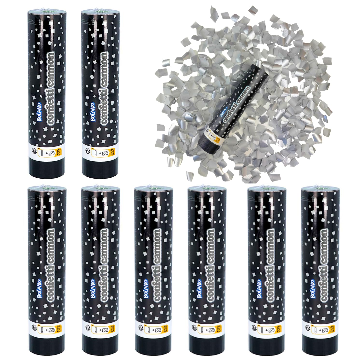 lot de 8 canons à confettis 20 cm