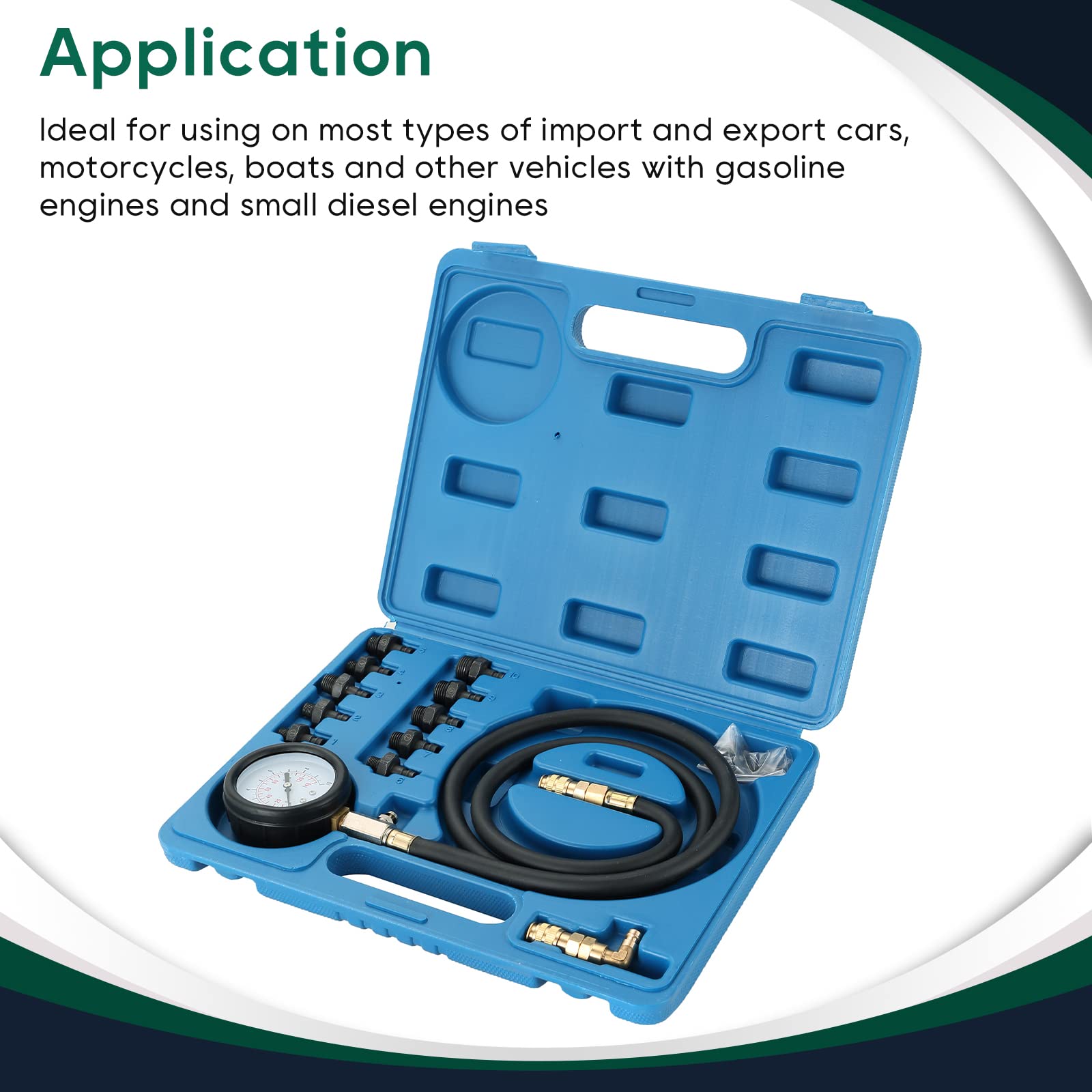 ATPEAM Manometro per Pressione Olio Motore, Kit di Test Diagnostico per Auto, 0-140 PSI, Strumento Professionale per Controllo della Pressione dell'Olio