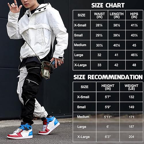 Miniatura 5 de DIOTSR Pantalones cargo para hombre Techwear Hip Hop Harem Pantalones deportivos con bolsillos Streetwear Punk Jogging