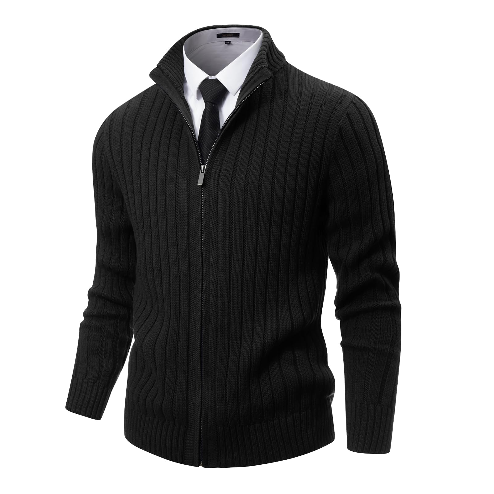 NITAGUT Herren Strickjacken schlank Winter lässige Zip Cardigans Herren Strickpullover Vintage Langarm Warm