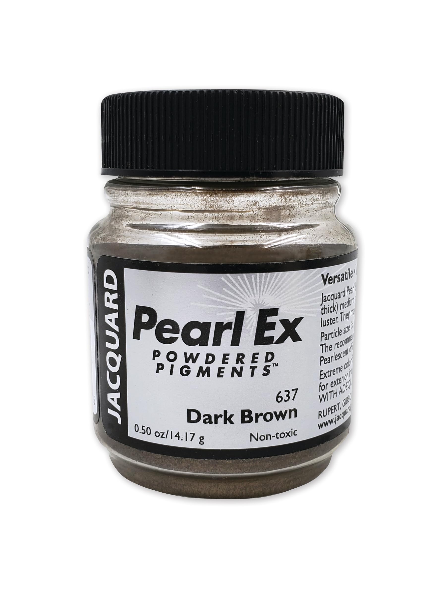 Pearl-Ex Pigment by Jacquard, Creates Metallic or Pearlescent Effect, .5 Ounce Jar, Dark Brown