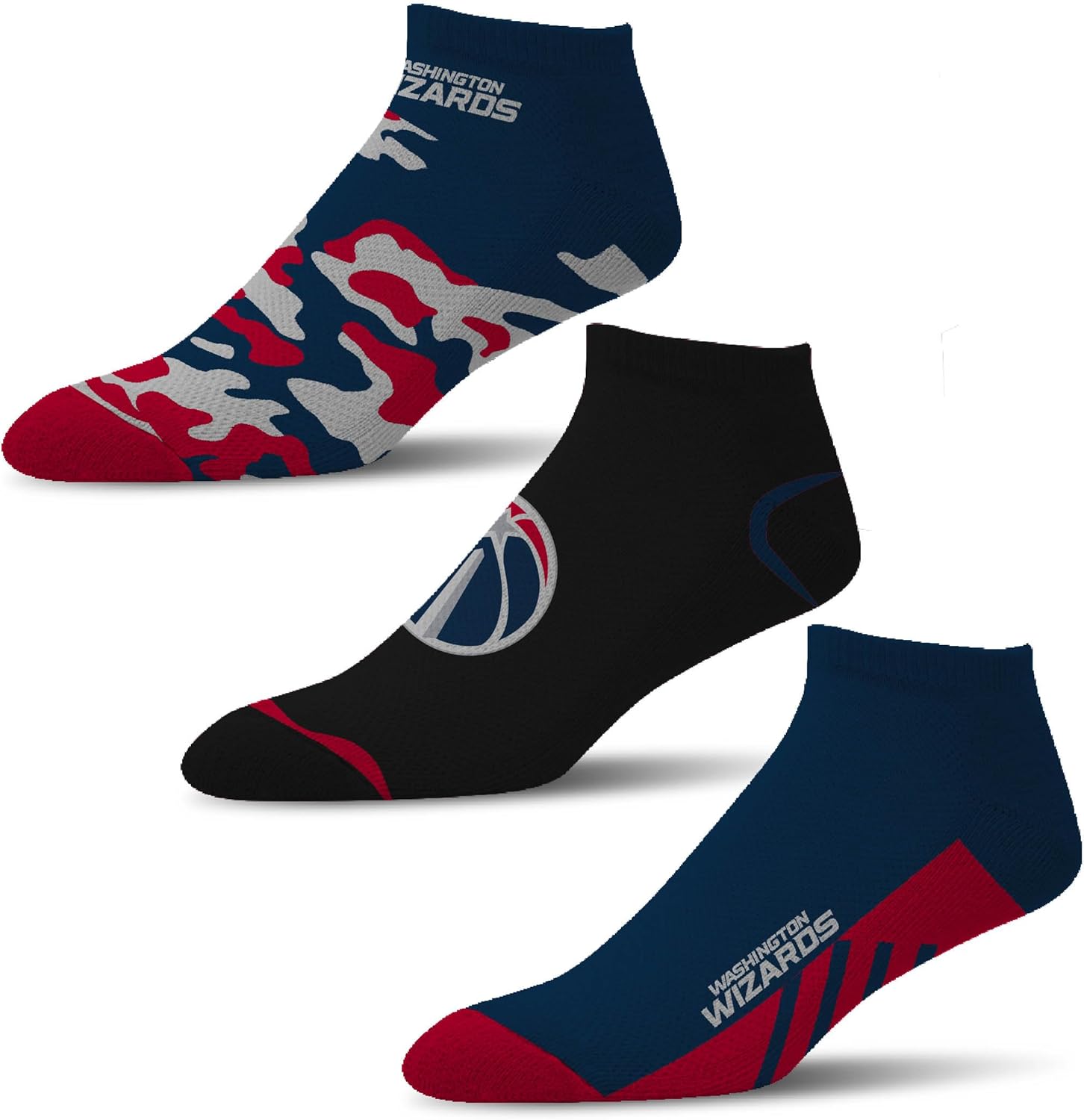 For Bare Feet NBA mens Nba Camo Boom 3 Pack Socks Large