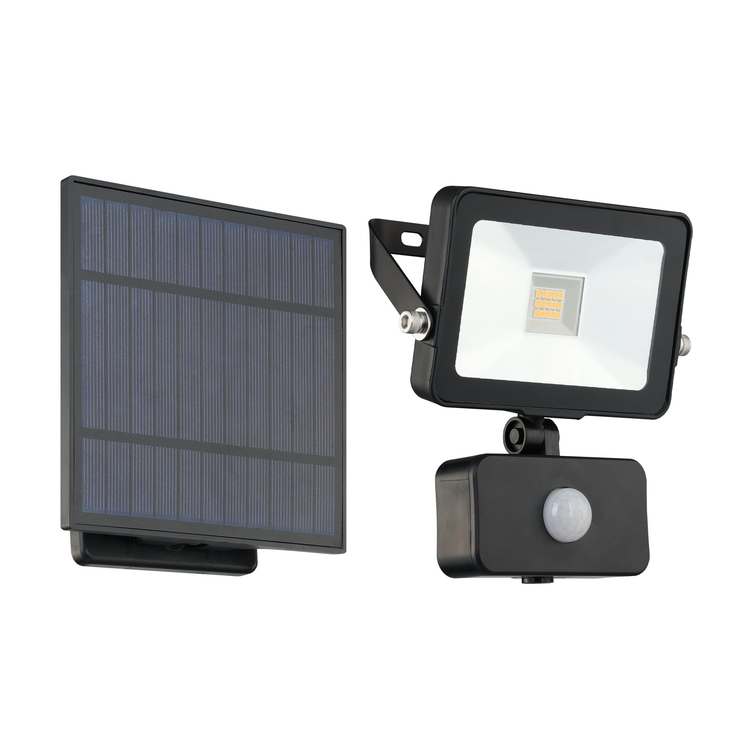 EGLO LED lampa solarna zewnętrzna Villagrappa | elastyczna lampa na zewnątrz z panelem słonecznym, lampa ścienna solarna z czujnikiem ruchu, czarna lampa zewnętrzna, ciepła