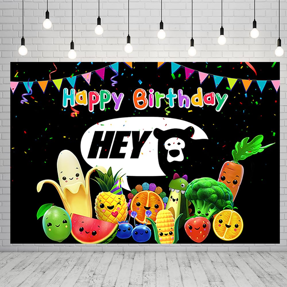 Fruit Backdrop for Hey Bear Sensory Fruit Birthday Party Supplies 59x38in Fruit Banner for Baby Shower Birthday Party Decoration