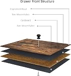 SONGMICS Dressing, Tour de commode de rangement avec 5 Tiroirs en tissu, Unité de commode, pour Hallway, Chambre, Rustique Brown et Classic Black ULGS45H