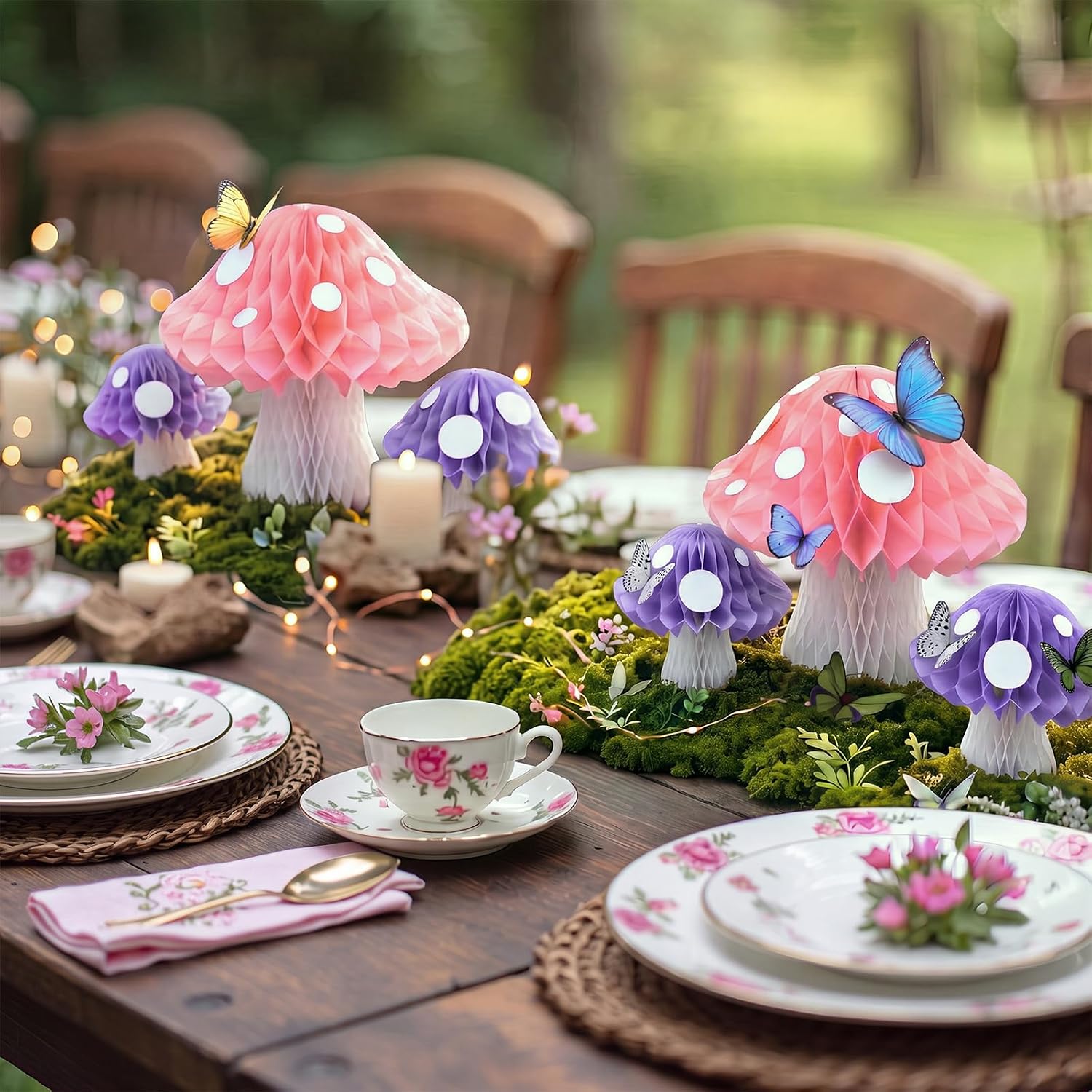 Norme Fairy Garden Accessory Kit, Table Centerpiece Decor,Purple Pink image 4