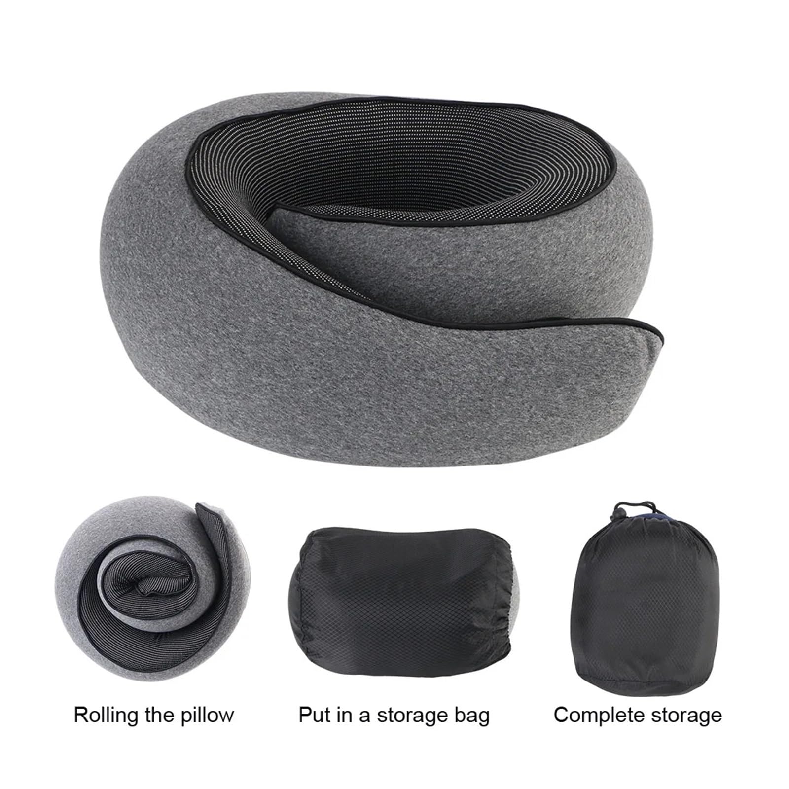 Almohada Viaje Almohada de Viaje for el Cuello, Almohada for, Suave for Dormir al mediodía, portátil(Blue)