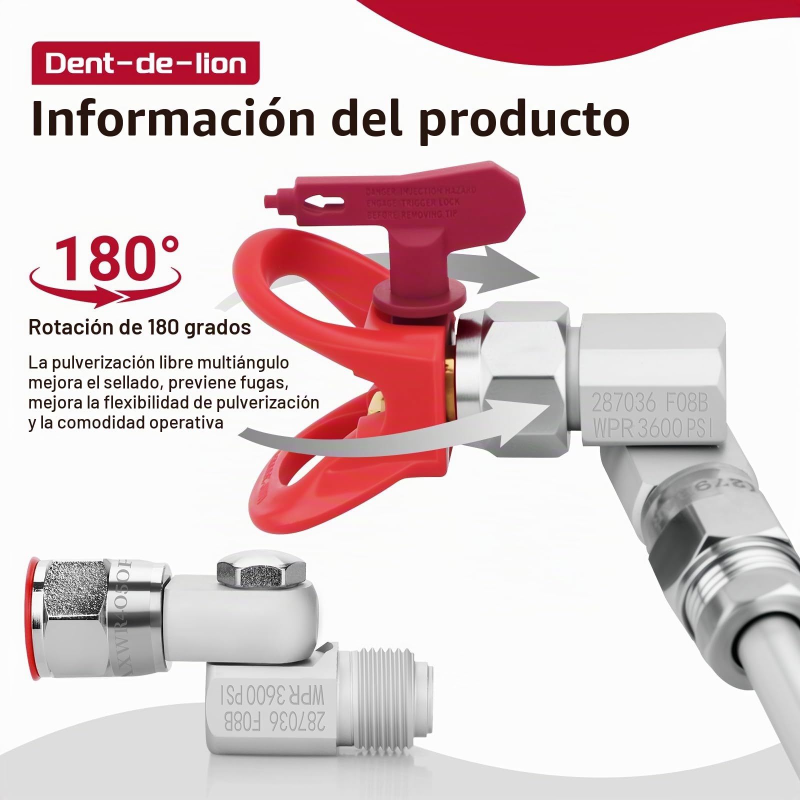 Conjunto de Accesorios de Pistola de pulverizador de Pintura sin Aire de 21 Piezas con Puntas de pulverización Reversibles de 13 Piezas, Varita de extensión de pulverizador de Pintura de 30 cm