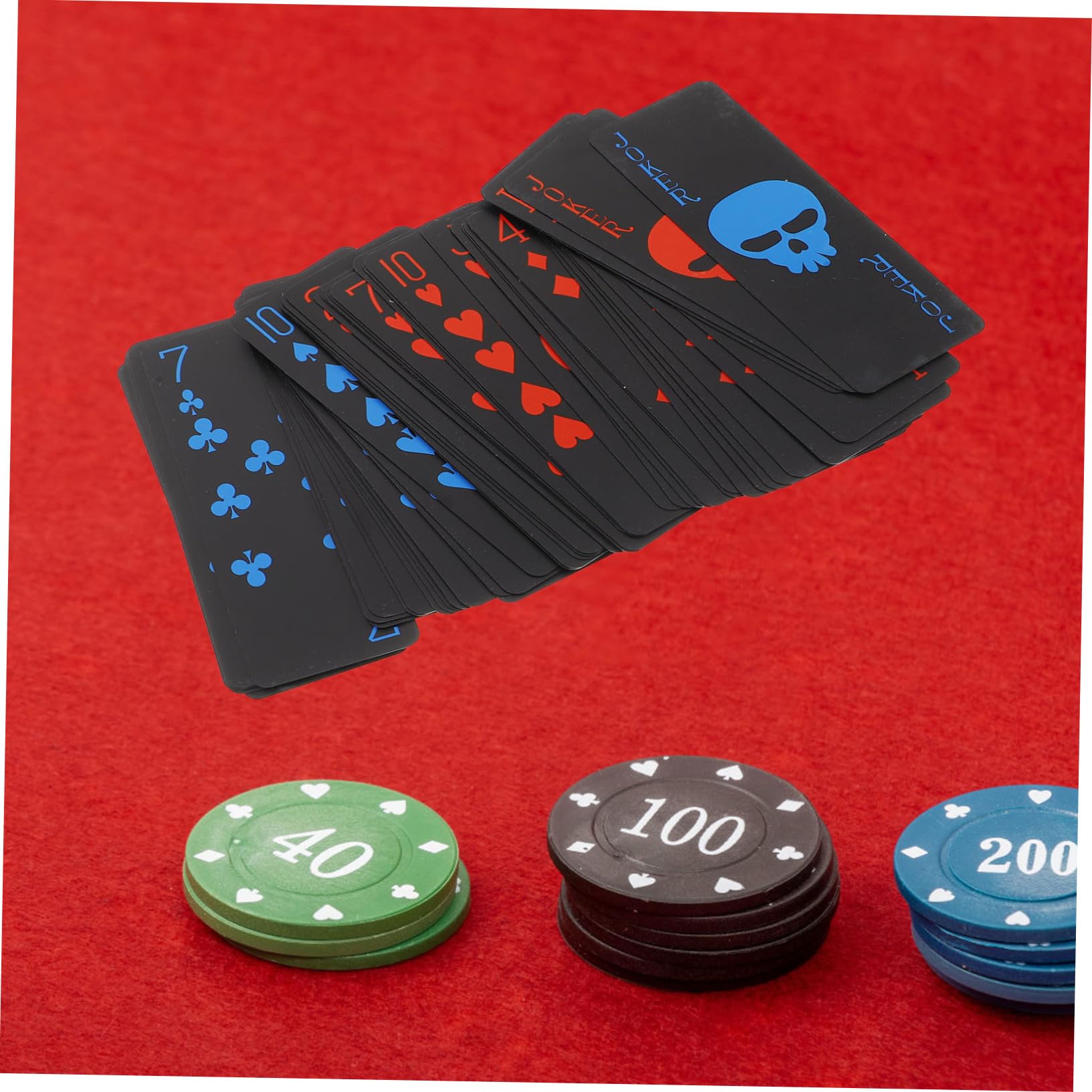 WOONEKY Mazzo Di Carte Da Poker in Pvc Di Plastica Con Motivo A Teschio Per Giochi Allaperto