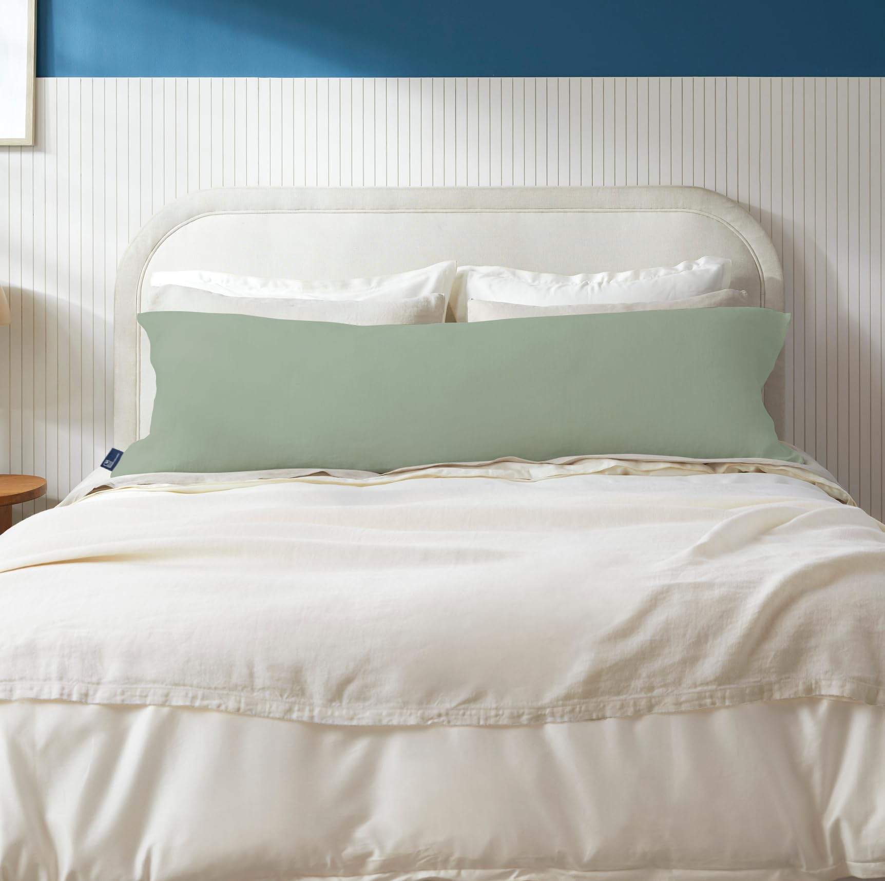 WOODWHITE Soft Microfiber Hug Pillow for Sleeping 18 x 54 inch, Full Body Long Cuddle Pillow for Pregnancy & Side Sleeper, Light Green.