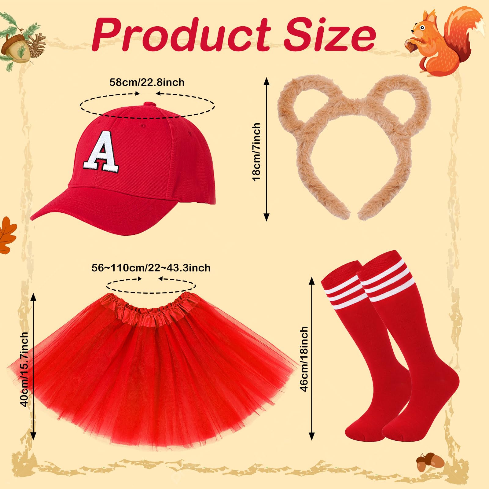 UxClishe 4 Pcs Chipmunk Costume Set - Image 2