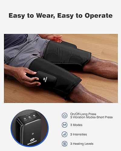 Miniatura 7 de Masajeador inalámbrico de pantorrillas para circulación y alivio del dolor, masajeador de compresión de piernas recargable con calor para edema y