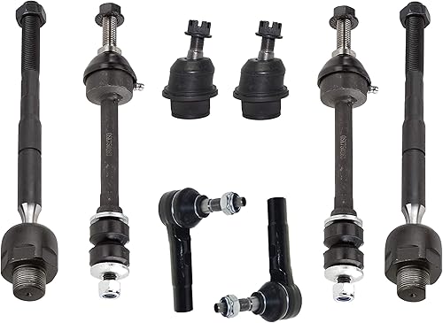 PartsW - Kit de suspensión de 8 piezas, extremos de barra de acoplamiento exterior interior frontal, rótulas inferiores, eslabones de barra