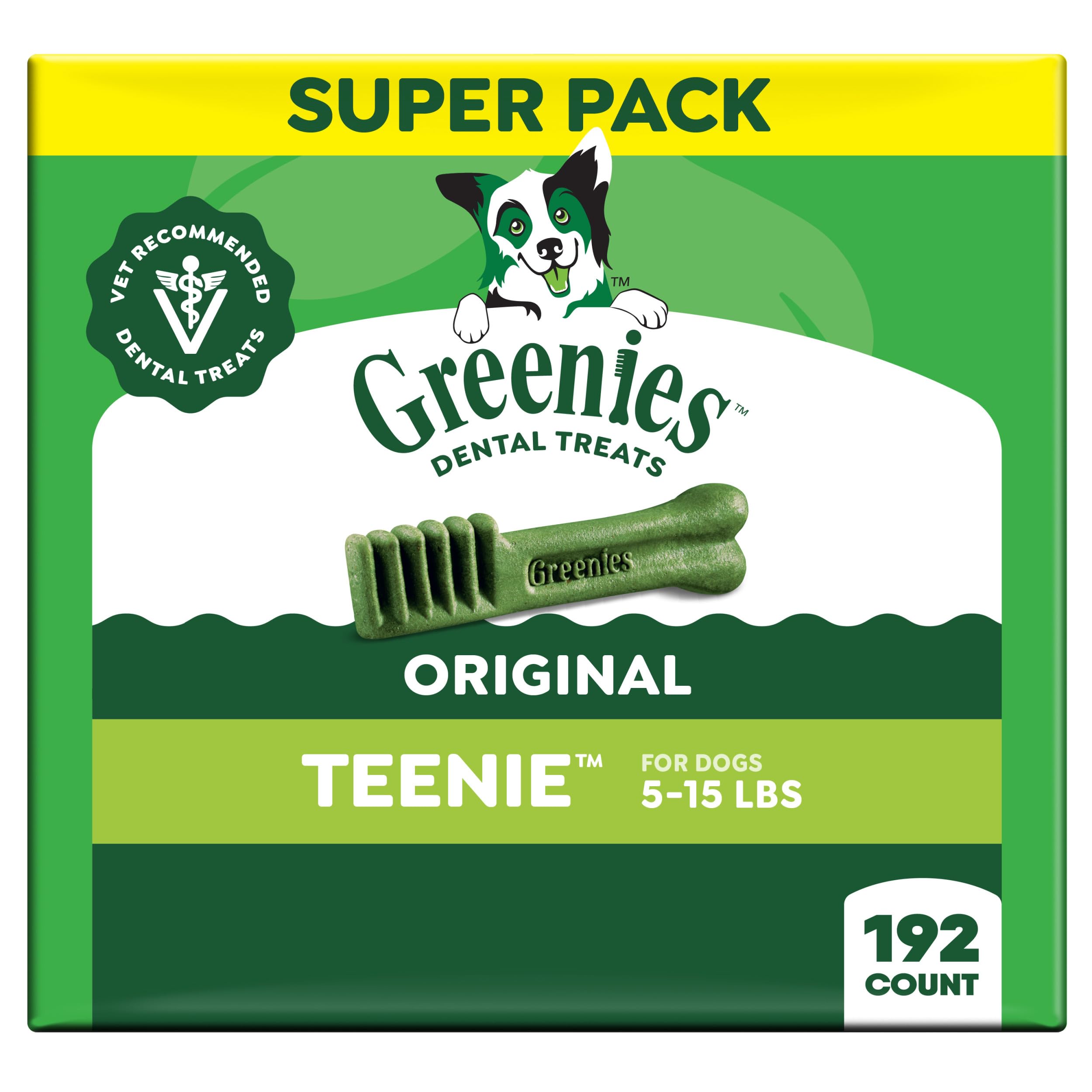 Greenies Dental Treats Original For Teenie Dogs 5-15 lbs. Super Pack 192-Count