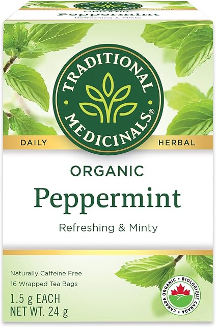 Traditional Medicinals - Thé aux herbes biologique à la menthe poivrée (Paquet de 1) - 16 sachets de thé au total
