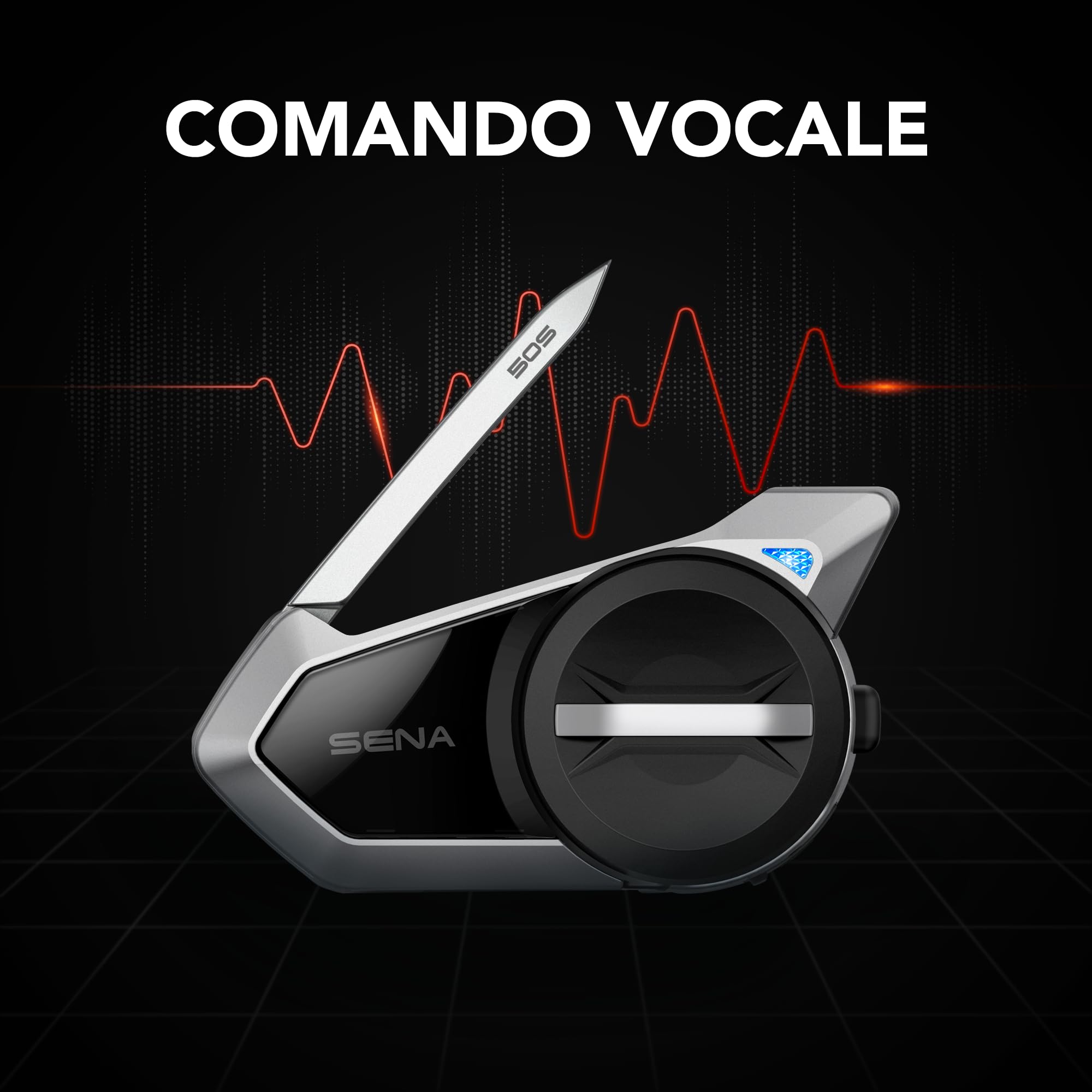 Sena 50S sistema di comunicazione Bluetooth con interfaccia Jog Dial e Sound by Harman Kardon con tecnologia Mesh Intercom e altoparlanti e microfono premium, Confezione doppia