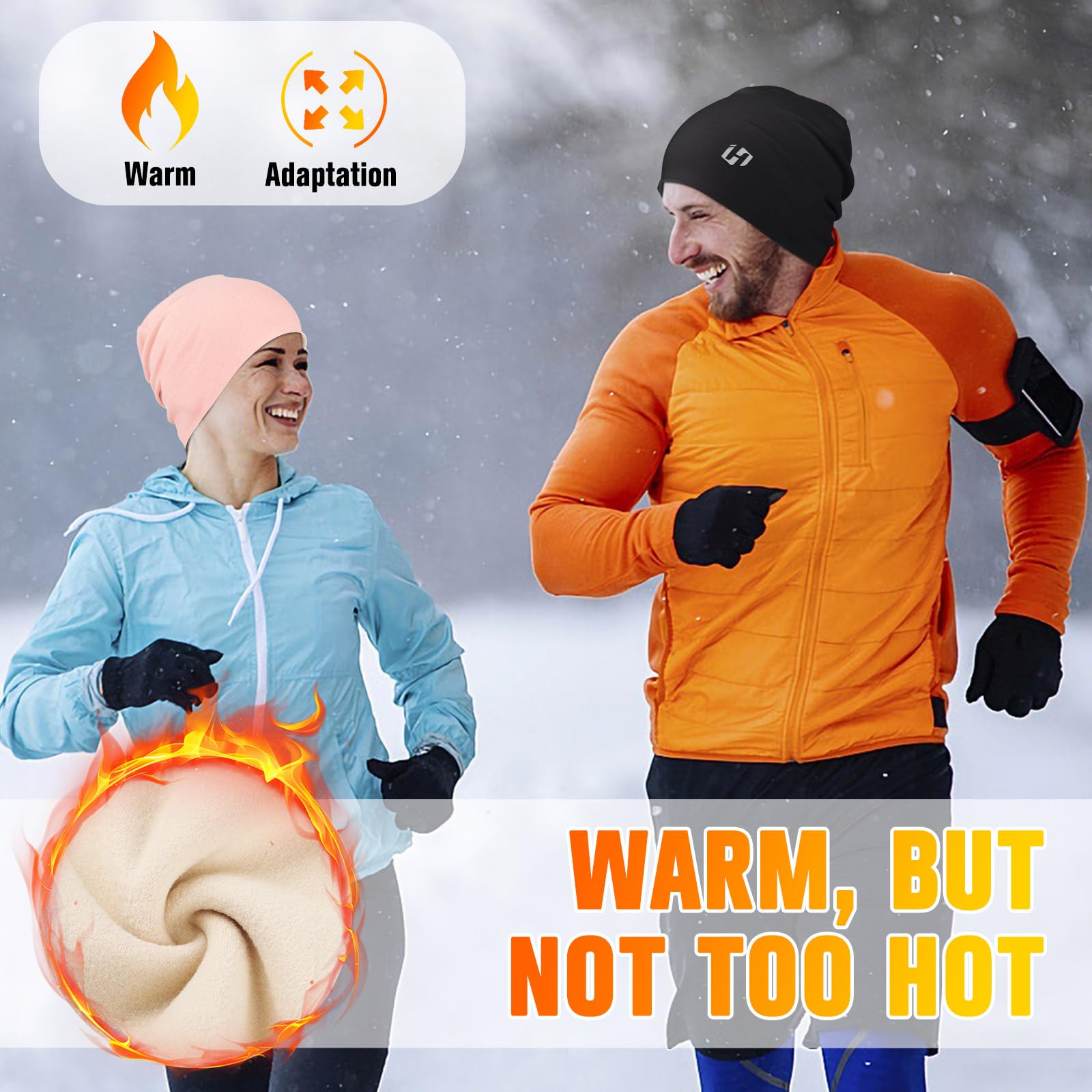HASAGEI Berretto da uomo, berretto da donna, berretto da corsa, in pile, comodo per corsa, moto, sport all'aria aperta, inverno